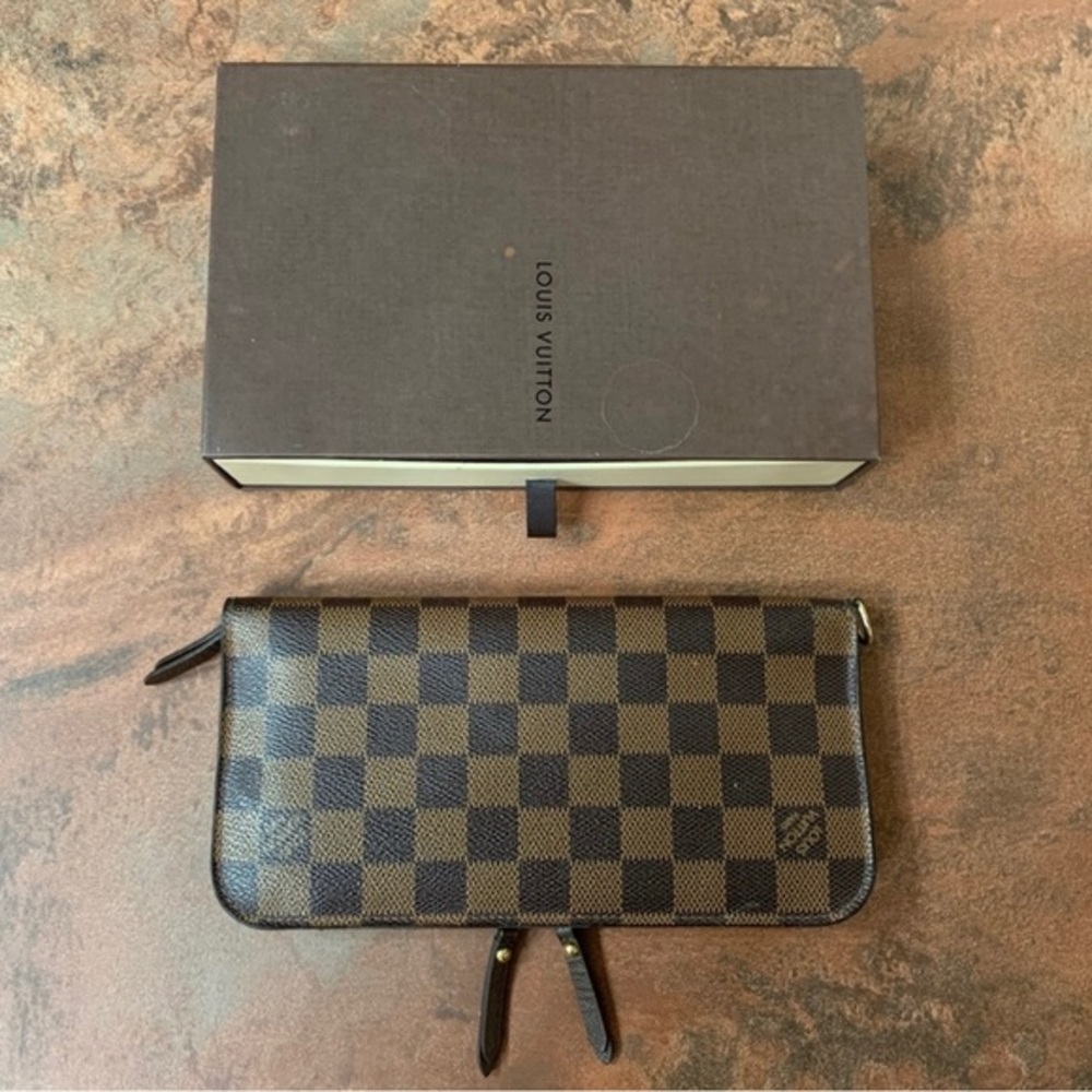 Authentic Louis Vuitton LV Damier Ebene Insolite Wallet Clutch
